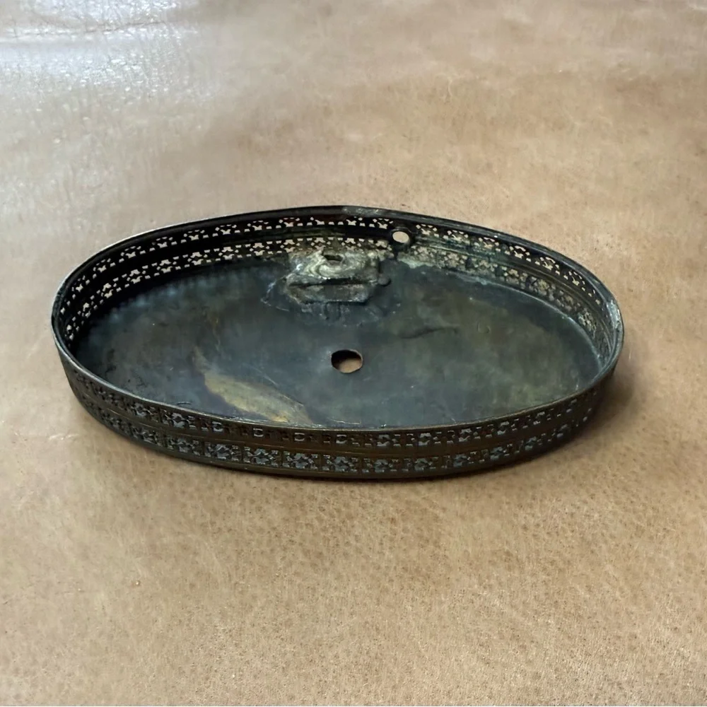 Vintage Metal Oval Tray